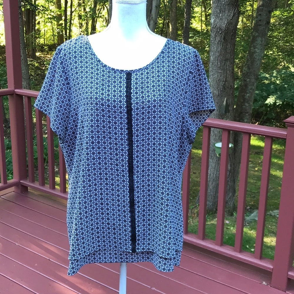 Noir size XXL, grey combo two layer S/S top .